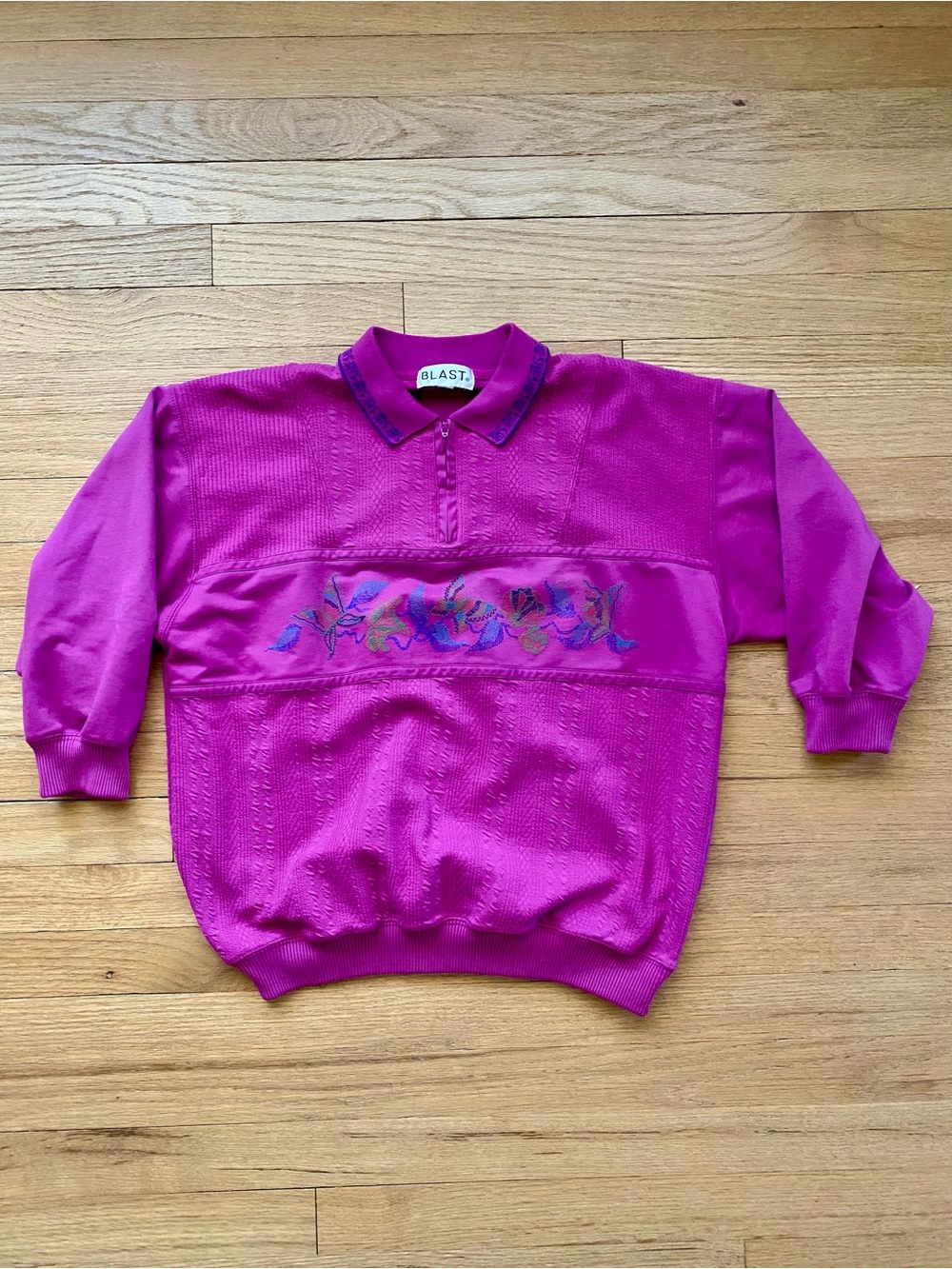 VTG 80s/90s Blast Quarter-Zip Collared Pullover Sweatshirt